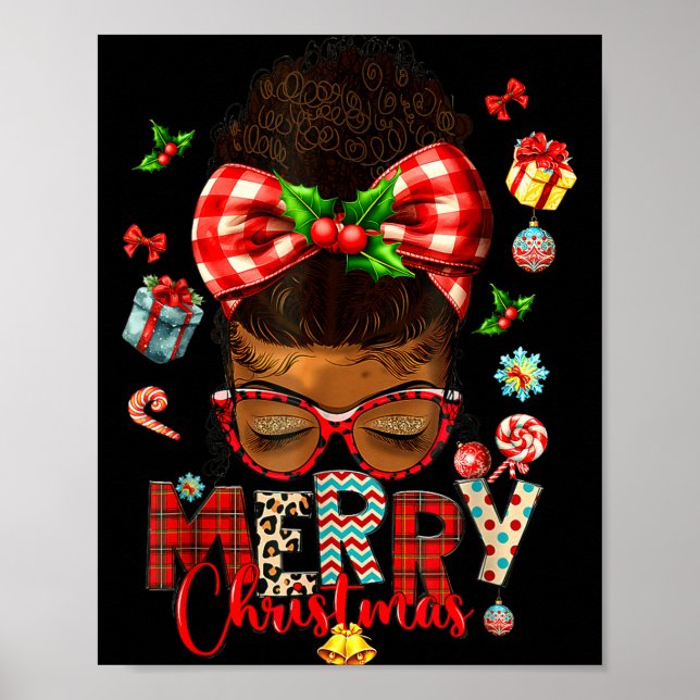 God Jul Rödis Svarta Kvinnor Afroamerikanska Poster (Framsidan)