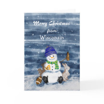 God Jul Rolig Akvarell Wisconsin  