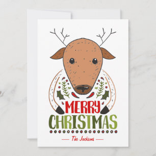 God Jul Rolig Älg Anpassat Namn Önskningar Julkort