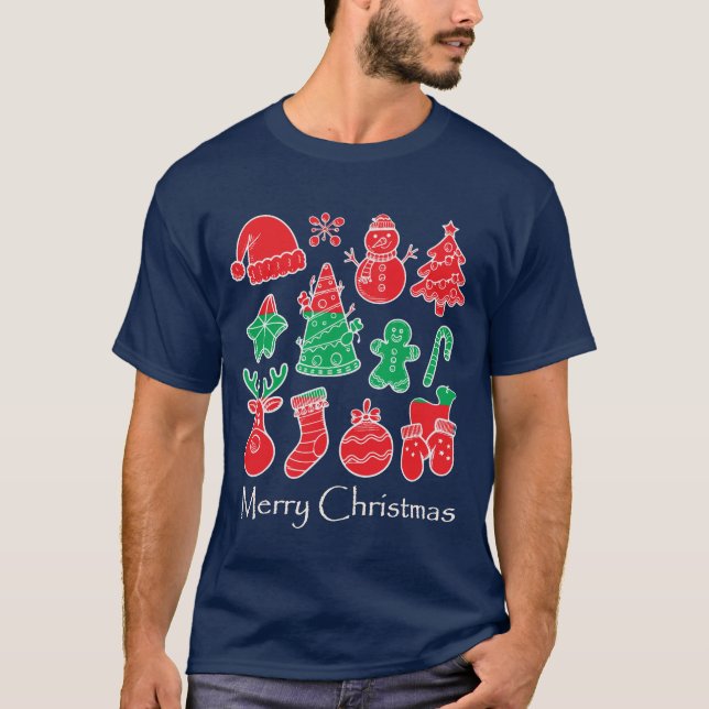 God Jul Rolig Högtids T-shirt (Framsida)