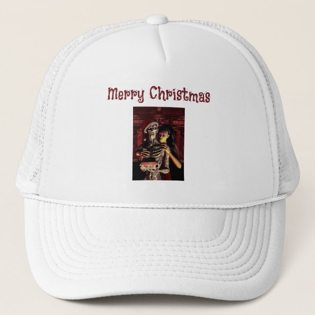 God jul. Rolig skelett med kvinna Keps (Framsida)