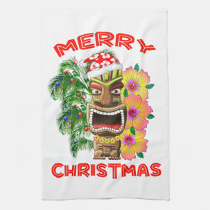 God jul roliga Santa Tiki Kökshandduk