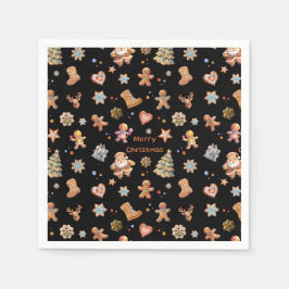 God jul Roligt Cute Gingerbröd Pappersservett