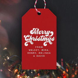 God jul Roligt enkel Retro-typografi modern Presentetikett