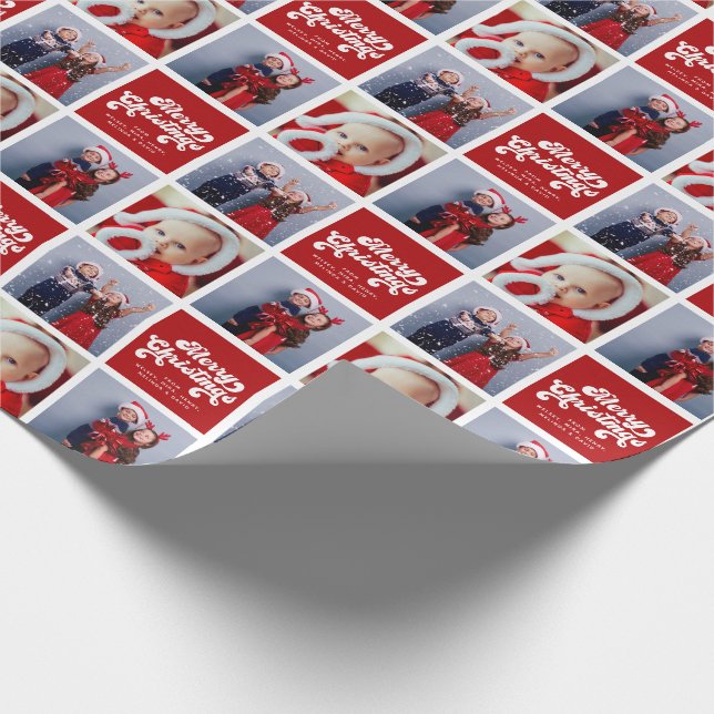 god jul Roligt - enkelt Retro-typografi - foto Presentpapper (Hörn)