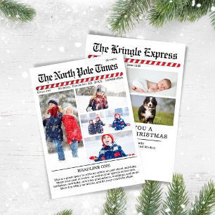 God jul Roligt Photo Collage Newspaper Julkort