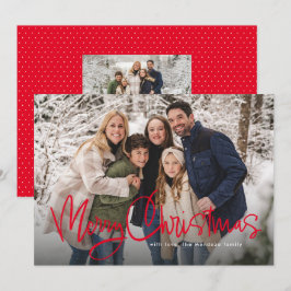 God jul roligt-skript - enkelt rött foto julkort
