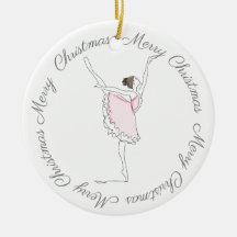 God jul Rosa Ballerina Ornament