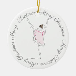 God jul Rosa Ballerina Ornament