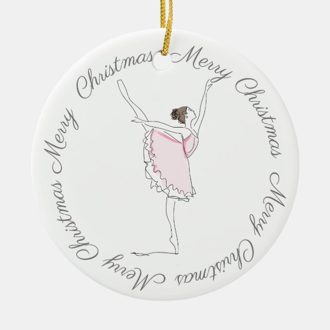 God jul Rosa Ballerina Ornament (Framsidan)