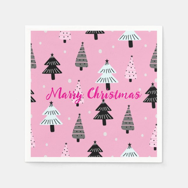 God jul rosa - dekoration vid jul pappersservett (Framsidan)