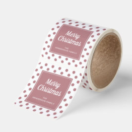 God jul Rosa Dusty Ro Polka dots Fyrkantigt Klistermärke