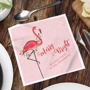 God jul Rosa Flamingo Anpassningsbar Pappersservett