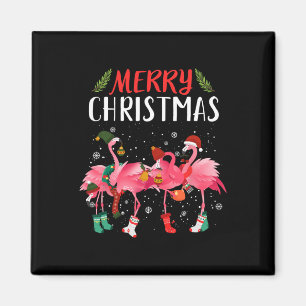 God jul Rosa Flamingo Julgran Julafton Magnet