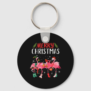 God jul Rosa Flamingo Julgran Julafton Nyckelring