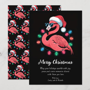 God Jul Rosa Flamingo Personlig Julkort