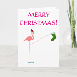 god jul!, Rosa Flamingo Silhouette Helgkort