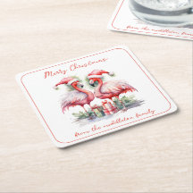 God jul Rosa Flamingos