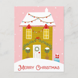 God jul Rosa Gingertea House Card Helg Vykort