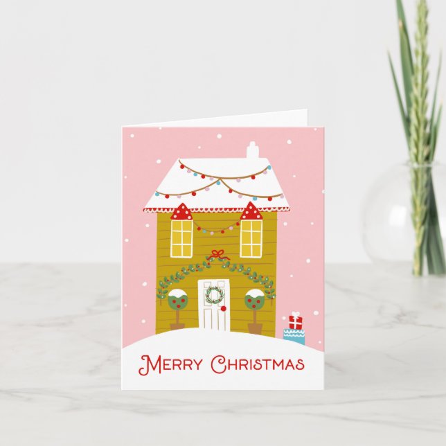 God jul Rosa Gingertea House Card Helgkort (Framsida)