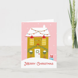 God jul Rosa Gingertea House Card Helgkort