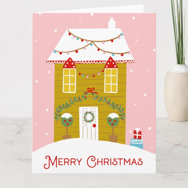 God jul Rosa Gingertea House Card Kort (Framsida)