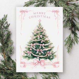 God jul Rosa Grönt Julkort
