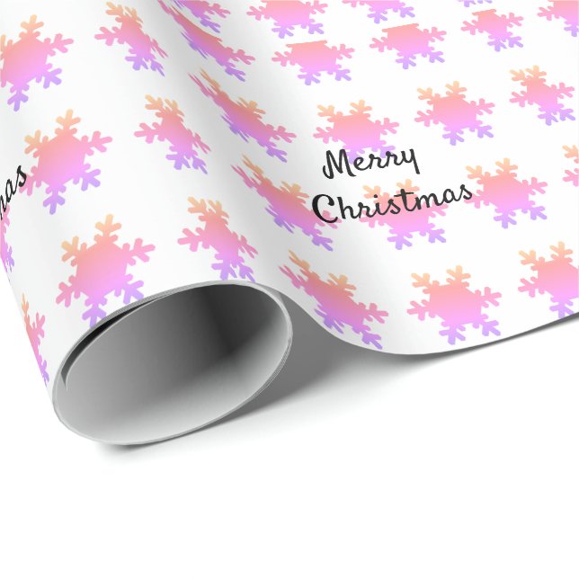God Jul Rosa Guld Rosa Snöflingemönster Presentpapper (Rullad Hörn)