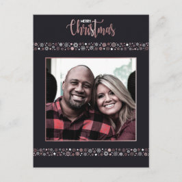 God jul rosa guld snowflake grått helg vykort