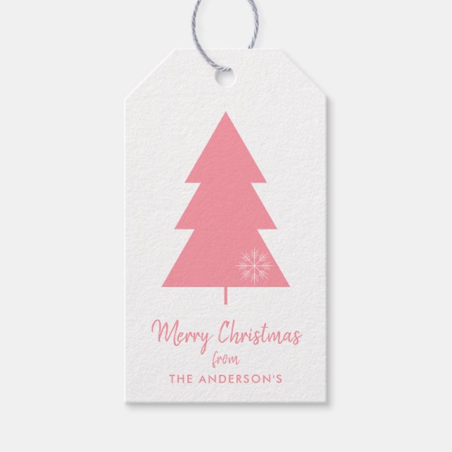 God jul Rosa Julgran Presentetikett (Framsidan)