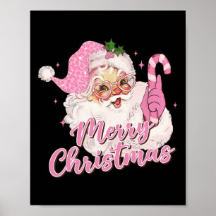 God jul Rosa Jultomten Vintage Retro Xma Poster