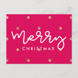 God jul Rosa med Faux Guld Dots Helg Vykort