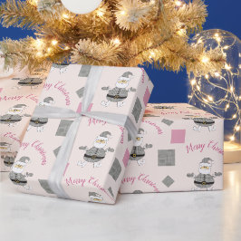 God Jul Rosa Modern Tomte Presentpapper