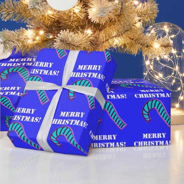 God jul Rosa och Blå Candy cane Presentpapper (Helgdagar)