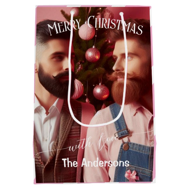 God jul Rosa Photo | Anpassningsbar Fam Namn (Baksidan)