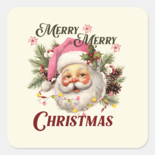 God jul - Rosa Santa Santa Fyrkantigt Klistermärke