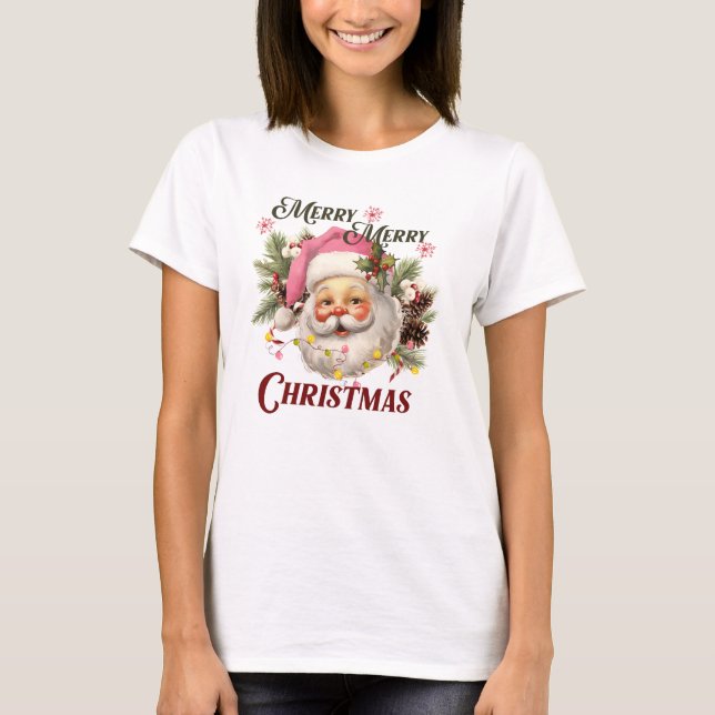 God jul - Rosa Santa Santa T Shirt (Framsida)
