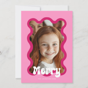 God jul Rosa Scallop Wave Helgdag Design Julkort