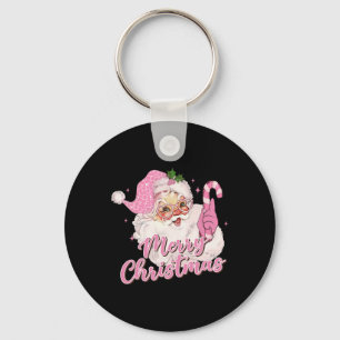 God Jul Rosa Tomte Vintage Retro Xma Nyckelring