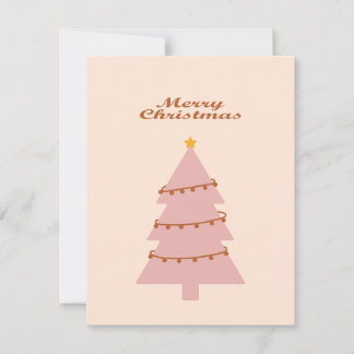 God jul rosa träd julkort