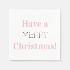 God Jul | Rosa Typografi Party Pappersservett