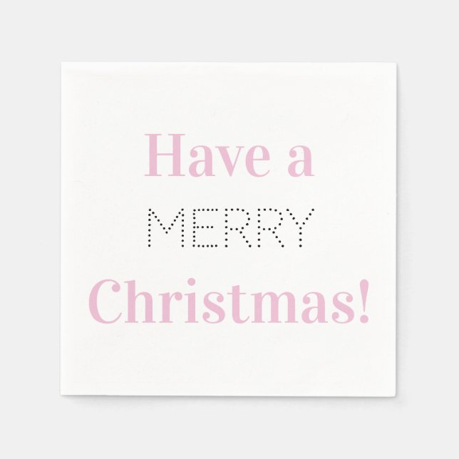 God Jul | Rosa Typografi Party Pappersservett (Framsidan)