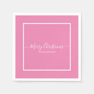 God jul rosa, vit familj namn pappersservett