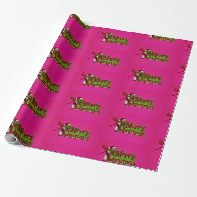 God jul Rosa Wrapping Papper Presentpapper (Utrullad)
