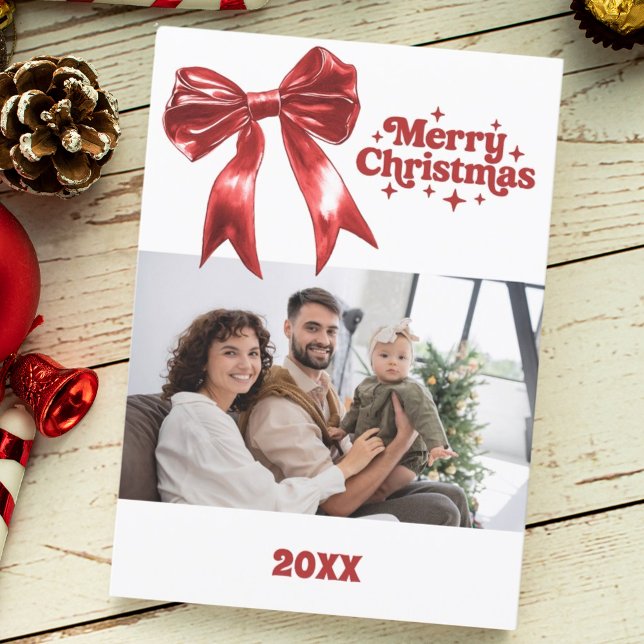 God jul rött armbågsreflexkort julkort (Skapare uppladdad)