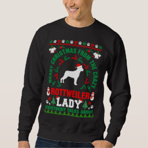 God jul Rottweiler Dam Ugly Sweater Fitt Lång Ärmad Tröja
