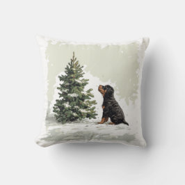 God jul Rottweiler Hund Julgran Kudde
