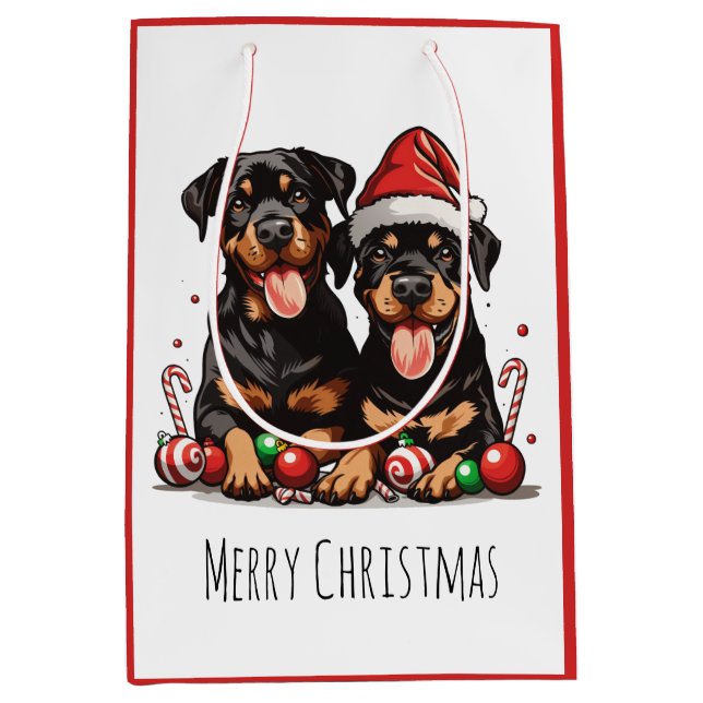 God jul Rottweiler Hund Santa (Framsidan)