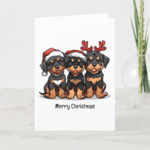God jul Rottweiler Hund Santa Helgkort