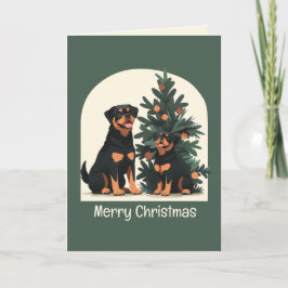 God jul Rottweiler Hundar Helgkort
